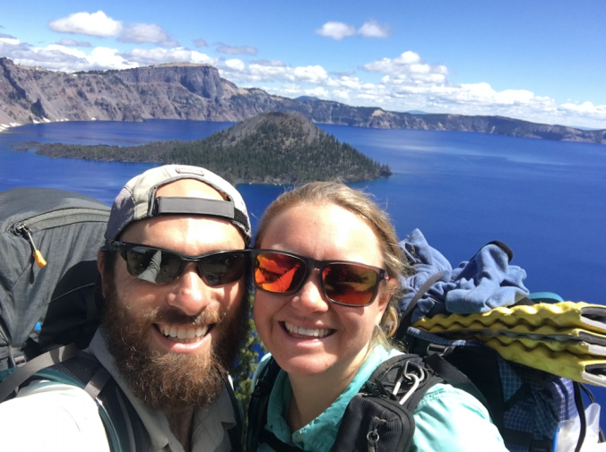 still smiling at Crater Lake